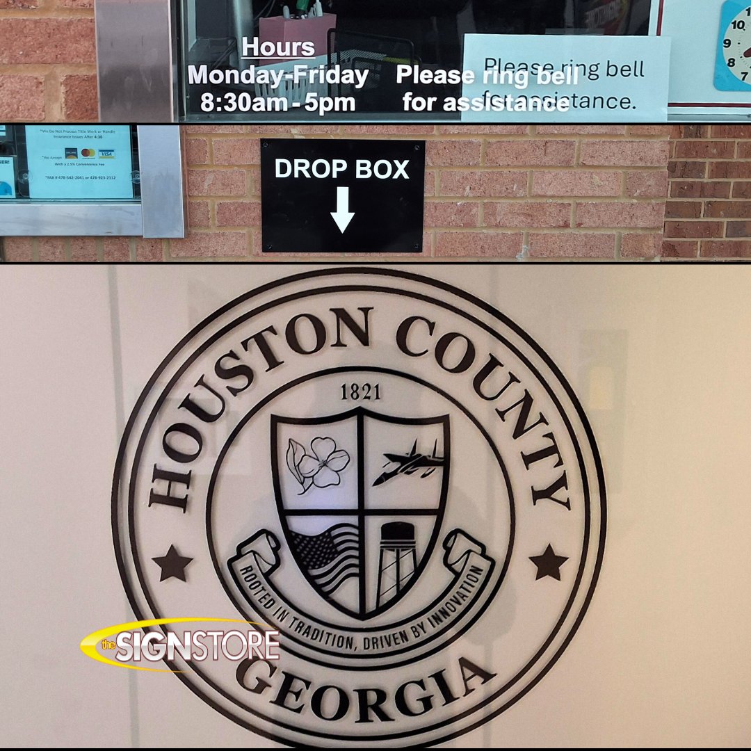 signstoremacon's tweet image. Complete signage package for the Houston County Board of Commissioners. Directional signage, routed letters, vinyl graphics, custom and expertly installed. Need signage? We’ve got you covered. Call today 1-800-316-9530
#HoustonCounty #SignageSolutions #CustomPlaques #MaconGA