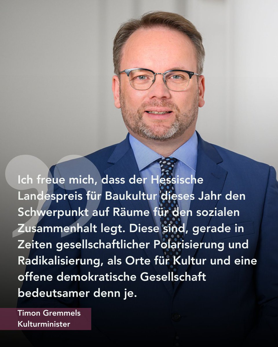 Wir suchen einzigartige Räume für sozialen Zusammenhalt! Der Hessische Landespreis #Baukultur 2025 steht in diesem Jahr unter dem Motto „ZUSAMMEN UmGEBAUT, Gute Räume für sozialen Zusammenhalt – Baukultur im Bestand“ 👉 baukultur-hessen.de
<a href="/FinanzenHessen/">Finanzministerium Hessen</a> <a href="/HMWK_Hessen/">HMWK Hessen</a>