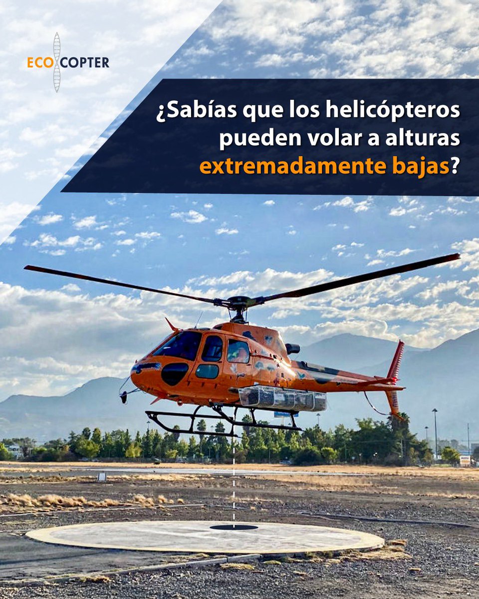 ¿Sabías que los helicópteros pueden volar a alturas extremadamente bajas?

Los helicópteros pueden volar a solo 1 metro del suelo.

#Ecocopter #DatosCuriosos #HelicópterosBajos