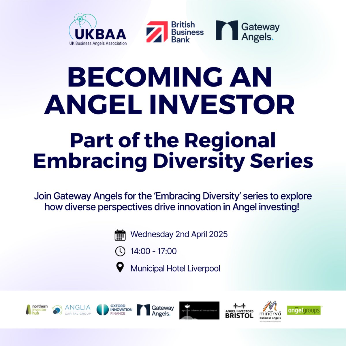Gateway Angels (@gatewayangels) on Twitter photo We’re teaming up with <a href="/UKBAngels/">UK Business Angels</a> & <a href="/BritishBBank/">British Business Bank</a> to broaden access to angel investing! Don’t miss our April 2nd event in Liverpool, part of the #EmbracingDiversity Series. Secure your spot today: gatewayangels.com/becoming-an-an… We’re teaming up with <a href="/UKBAngels/">UK Business Angels</a> & <a href="/BritishBBank/">British Business Bank</a> to broaden access to angel investing! Don’t miss our April 2nd event in Liverpool, part of the #EmbracingDiversity Series. Secure your spot today: gatewayangels.com/becoming-an-an…