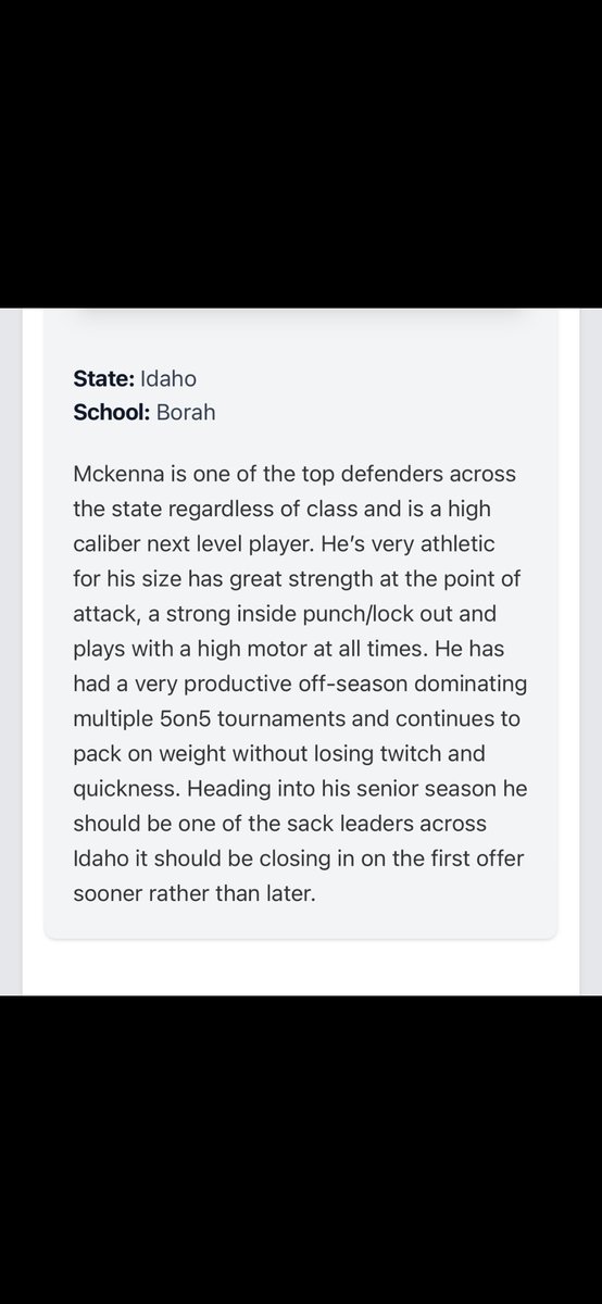 Thank you <a href="/PGregorian/">Paul Gregorian</a> for the kind words! <a href="/PrepRedzoneID/">Prep Redzone Idaho</a> <a href="/247Sports/">247Sports</a> <a href="/BrandonHuffman/">Brandon Huffman</a> <a href="/208ITTA/">In The Trenches Academy</a> <a href="/jake_pele/">Jake Pele</a> <a href="/Coach_Taufalele/">Josh Taufalele</a> <a href="/BorahFootball/">Borah Lions Football</a> <a href="/GregBiggins/">Greg Biggins</a>