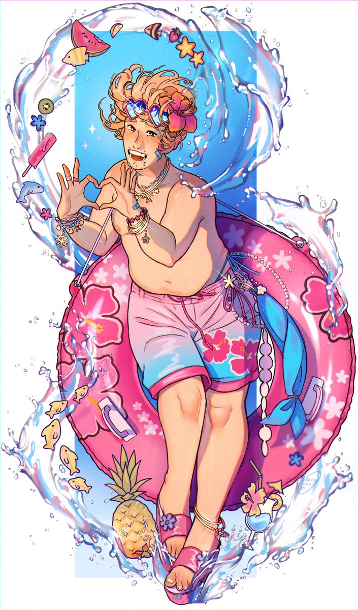 milorits's tweet photo. making a splash! 
🌊🌸🐚🌺🥥🐬🌴☀️ https://t.co/KCp3Fp6c0O