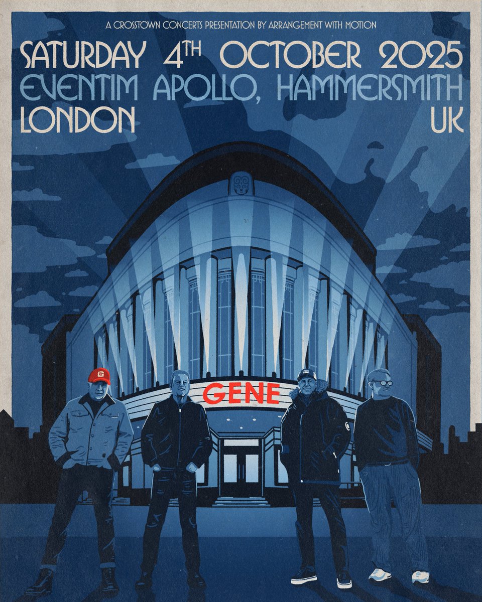 We are beyond excited to announce that we will be reuniting for a very special show at the legendary Eventim Apollo this October.

Presale ticket links will be sent out on Wednesday, 26th of March at 9am. Sign up for access: geneofficial.com. 

See you all there. Gene HQ x