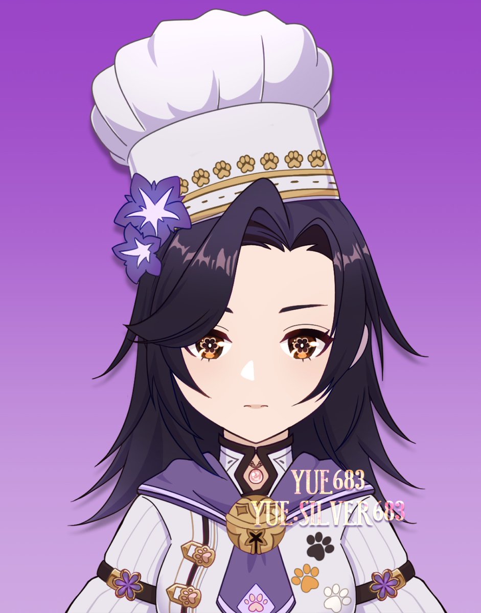 Yueart2's tweet photo. 🫶 OC [@ / flopy413 (Insta)] “Genshin Impact” 💫

💖 Una cocinera y pastelera que adora a los gatos Carey. 🐾

🎮 Su elemento es ‘Electro’. 💜

➿➿
🫶 OC -@ / flopy413 (insta)- "Genshin Impact"💫

💖 A cook and pastry chef who loves Tortie cats.🐾

🎮 Her element is 'Electro'.💜 https://t.co/v6F9rNuUAU