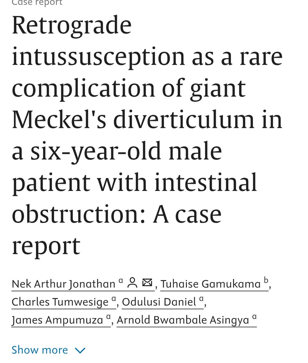 Am happy to join the world of academicians with my first ever publication. 
This is the first of the many. 
Thanks to the Surgeons and Surgical Residents at Kabale University School of Medicine and kabale University surgical society. 
doi.org/10.1016/j.ijsc…