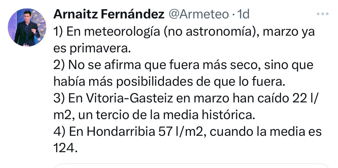 ❌ Iker Jiménez miente. El metereólogo Arnaitz Fernandez ya le ha desmentido con datos.