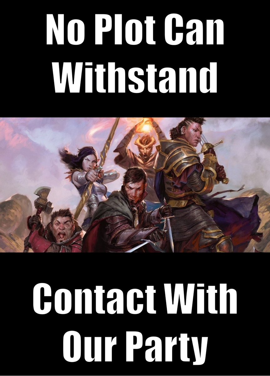 We’re five sessions in and still working on getting to the part of the dungeon that our DM has had ready for over two months.

#dnd #meme #dndmeme #5e #tabletop #games #rpg #ttrpg #dnd5e