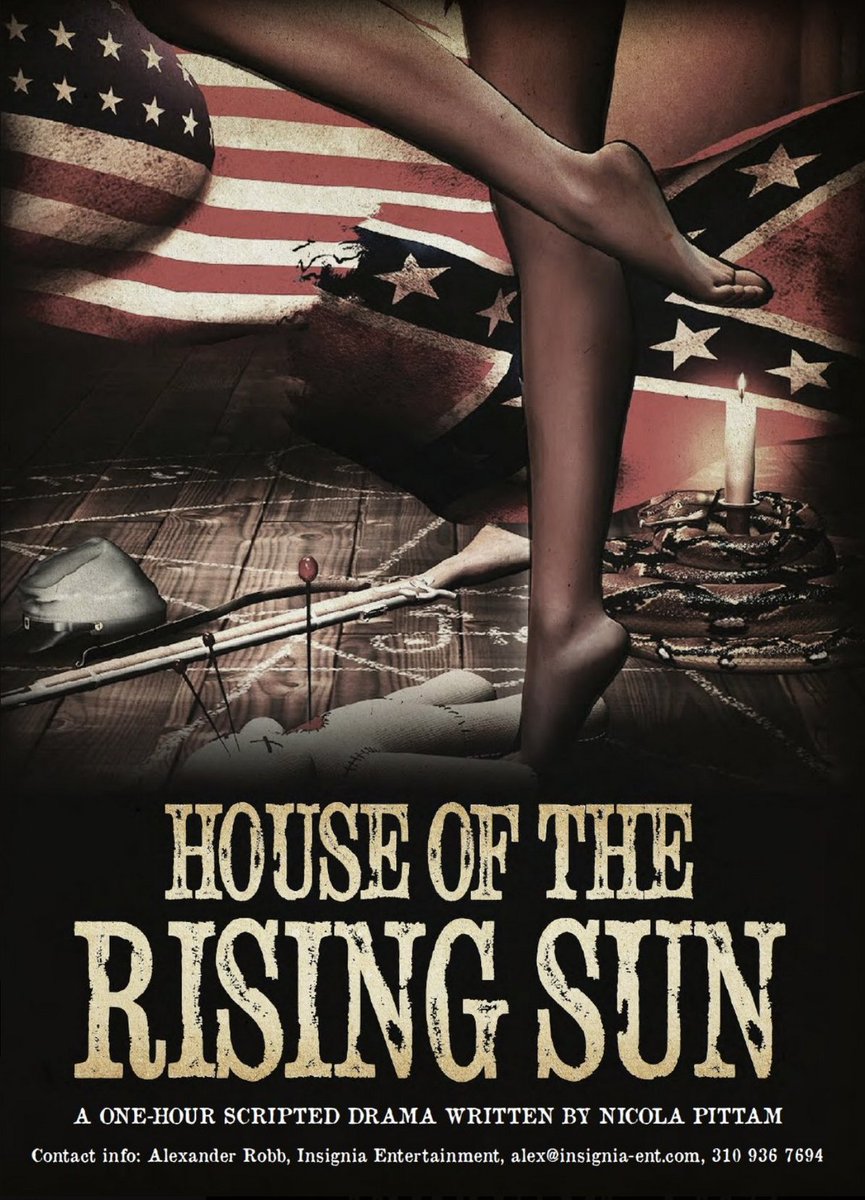 nicolapittam's tweet photo. HOUSE OF THE RISING SUN - TV DRAMA PILOT An influential New Orleans’ Madam secretly joins forces with Queen of Voodoo Marie Laveau to ensure the South loses the Civil War and abolishes slavery forever. The Underground Railroad meets Harlots #ScreenPit #The_Grey_List #BitchList https://t.co/r1lGqK8GP6