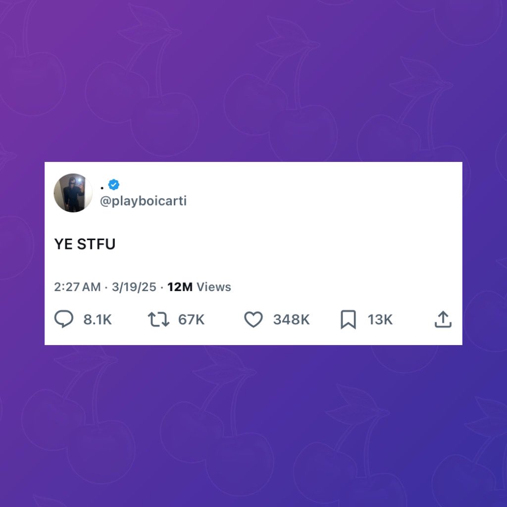 Playboi Carti calls out Kanye West:

“YE STFU”