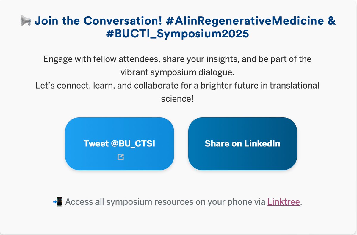 #BUCTI_Symposium2025 | Session II: Regenerative Medicine and iPSC cells. Access all symposium resources on your phone via: linktr.ee/buctsi
#AIandRegenerativeMedicine
