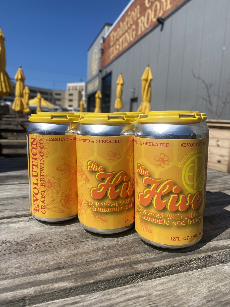 Breaking @evolutionbeer news! For those of you old school eVo fans we are bringing back the SPRUNG beer you have been asking for under a new name-The Hive!! 
     This is a refreshing light golden ale. Brewed with honey, hibiscus and chamomile!