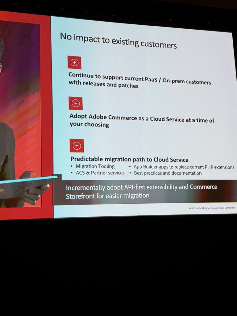 No impact to existing customers of new solution from Adobe Commerce in the cloud. 

Sounds like tho a migration route. #AdobeCommerce #AdobeSummit

<a href="/ShipperHQ/">ShipperHQ</a> is proud to be a launch partner on this new platform.