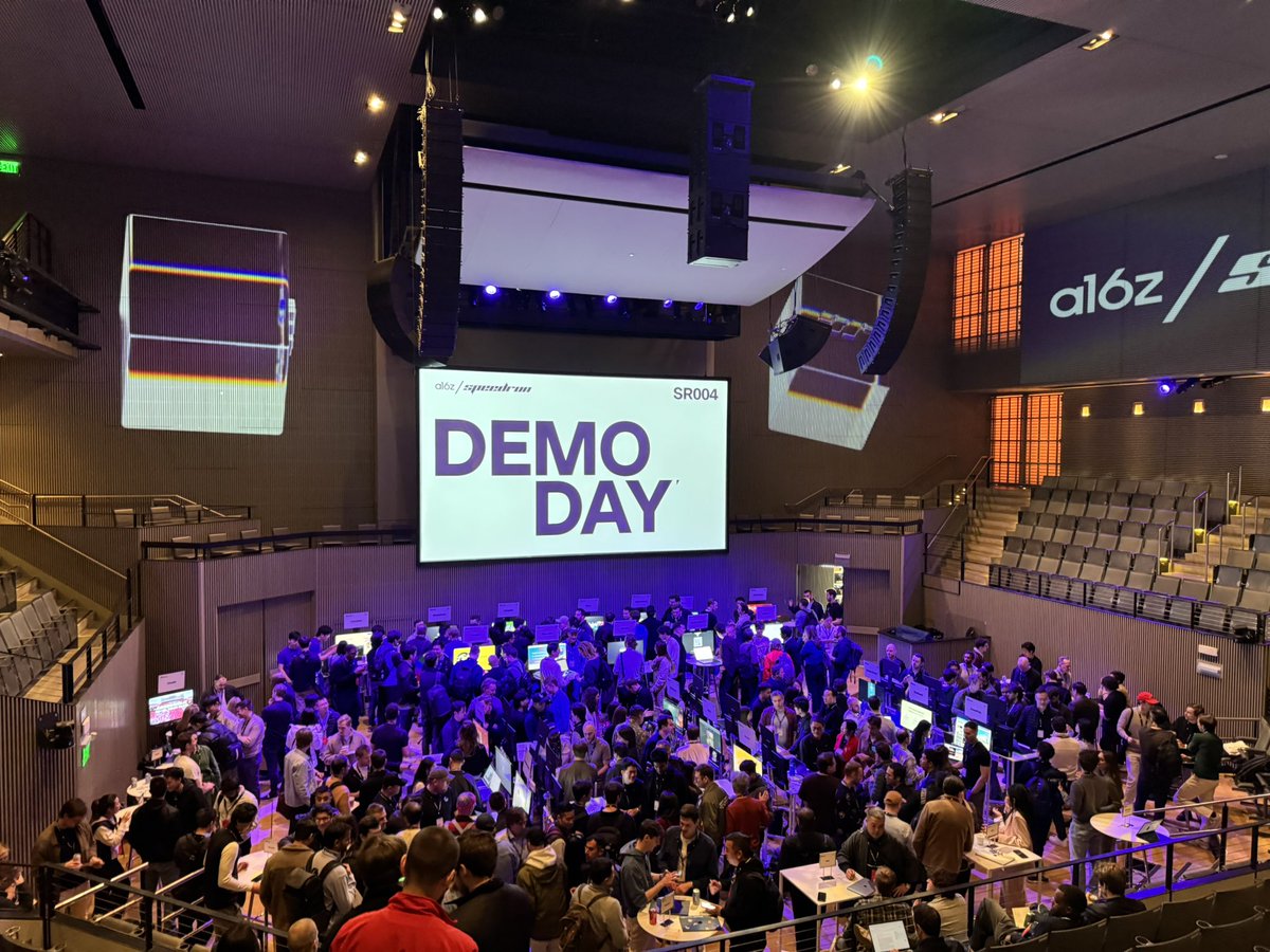 the energy at <a href="/speedrun/">a16z speedrun 🧊</a> demo day was epic, it was a packed house

loved being in a room full of dreamers and builders at the frontier of tech

props to the team behind the scenes putting it all together  👏