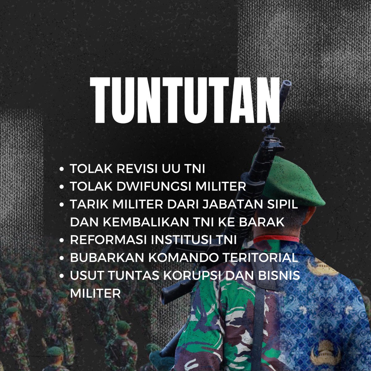 Jakarta, besok jam 8 kumpul  senayan kita 👊 #TolakRUUTNI