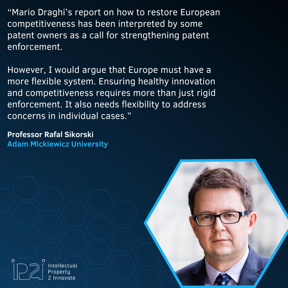 📢 New blog: Based on his latest paper, Prof. Sikorski discusses with IP2Innovate how current patent enforcement practices hamper EU competitiveness and innovation.

📚 Read why targeted IPRED amendments are essential: tinyurl.com/r53fm28p

#IPRED #BalancedPatents