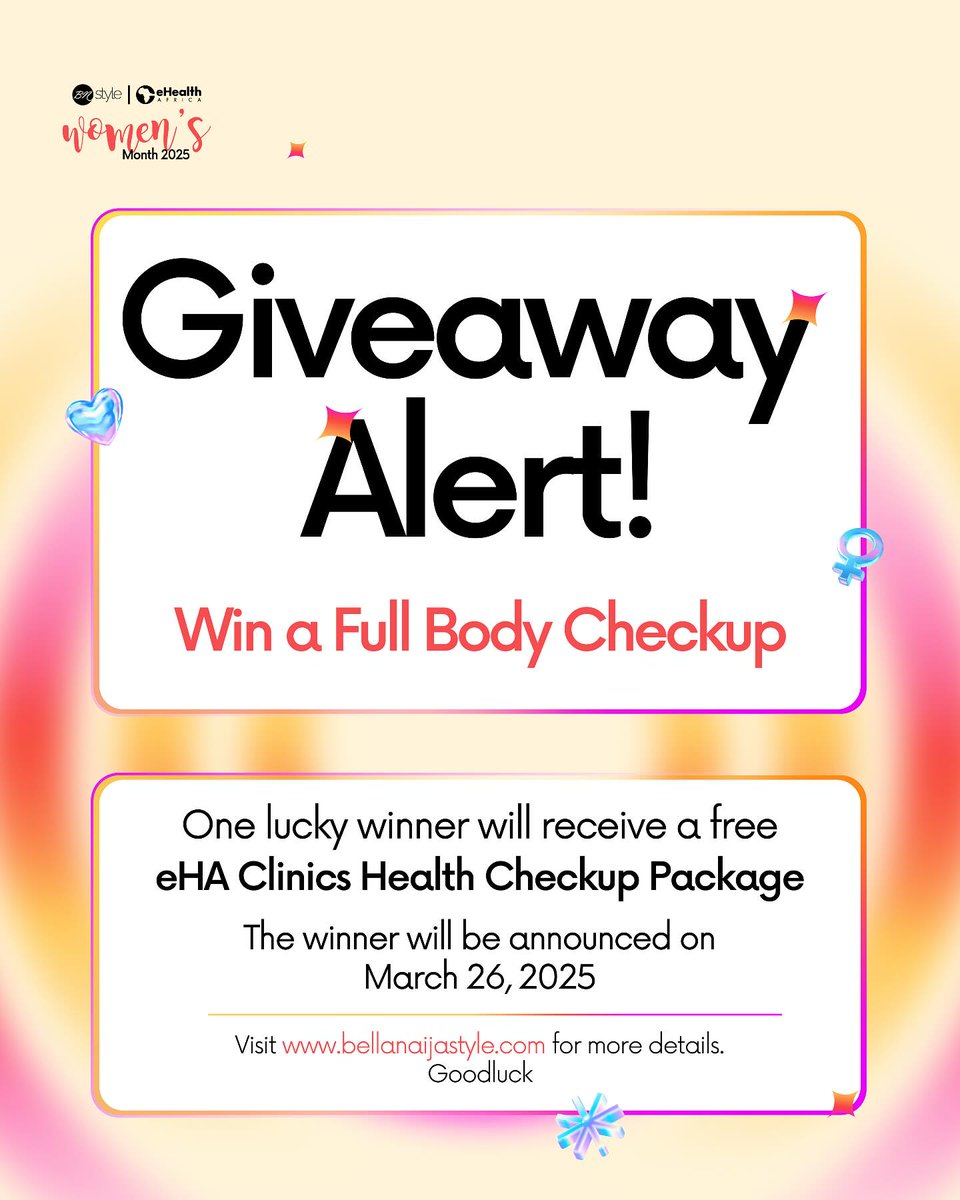 eHealth_africa's tweet photo. This #IWDMonth, eHealth Africa and BellaNaija are partnering with EHA Clinics to give away a FREE health package! 💖 🤩 It includes everything from blood tests to ultrasounds!

Find out more about this giveaway via this link [https://t.co/gQxEQQmUBZ] https://t.co/9nBax4qOMR