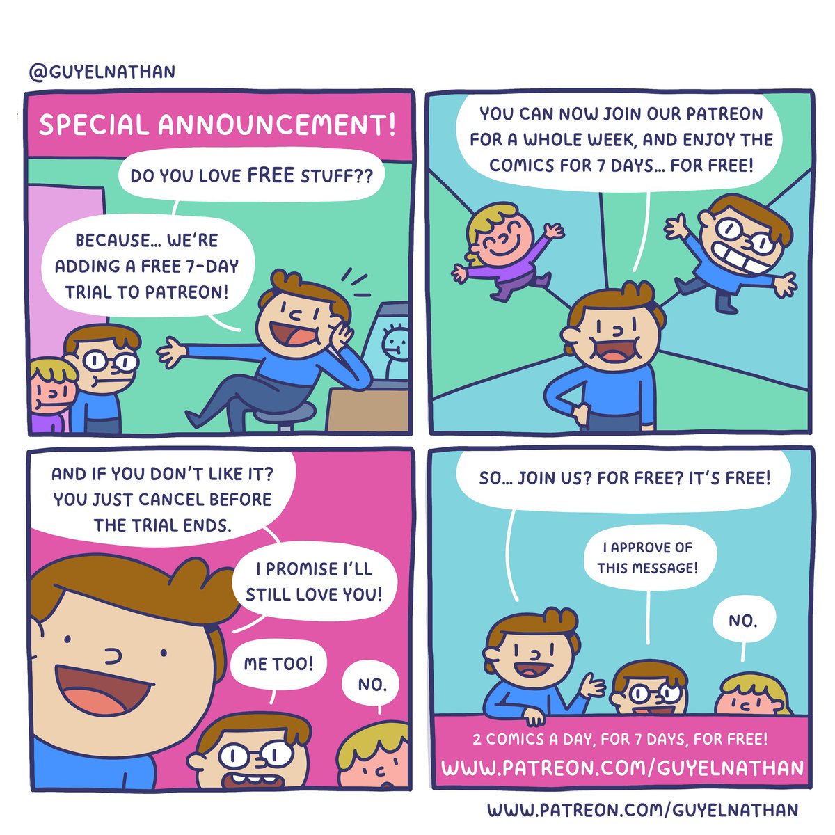 GuyElnathan's tweet photo. Just added a new free trial feature to my patreon! Check it out! https://t.co/1DQiUUCPHH