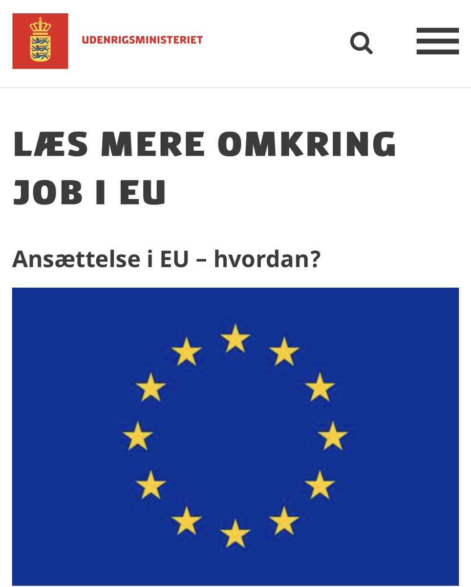 Problem solved - so far. Udenrigsministeriet har opdateret sin hjemmeside om at gøre karriere i EU. Tak til <a href="/EuropaeiskUngDK/">Europæisk Ungdom</a> og <a href="/Altingetdk/">Altinget</a> for at gøre opmærksom på problemet. 
Se her: um.dk/om-os/stilling…