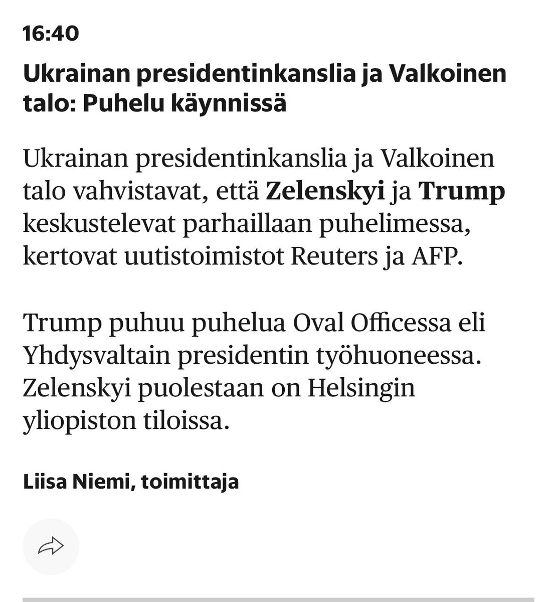 Kerrankin Helsingin Yliopistolla politikoidaan oikealla asialla.

#ukraina