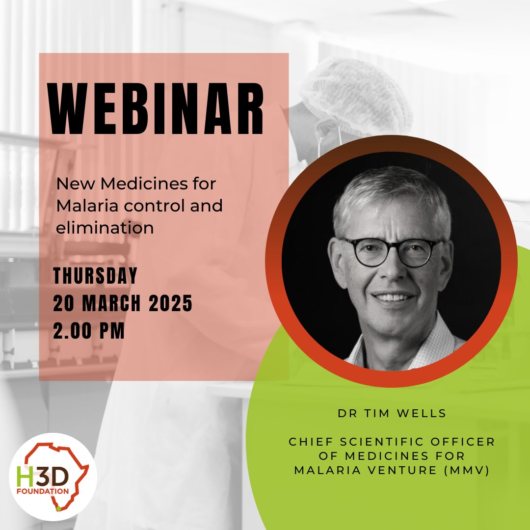 🔥Tomorrow! 20th March🔥

<a href="/H3D_Foundation/">H3D Foundation</a> Webinar: New Medicines for Malaria control and elimination

🕑1pm-2pm CET

📍Hybrid or in person in Cape Town at the Wolfson Lecture Theatre at IDM

Read more here➡️
mesamalaria.org/updates/h3d-fo…