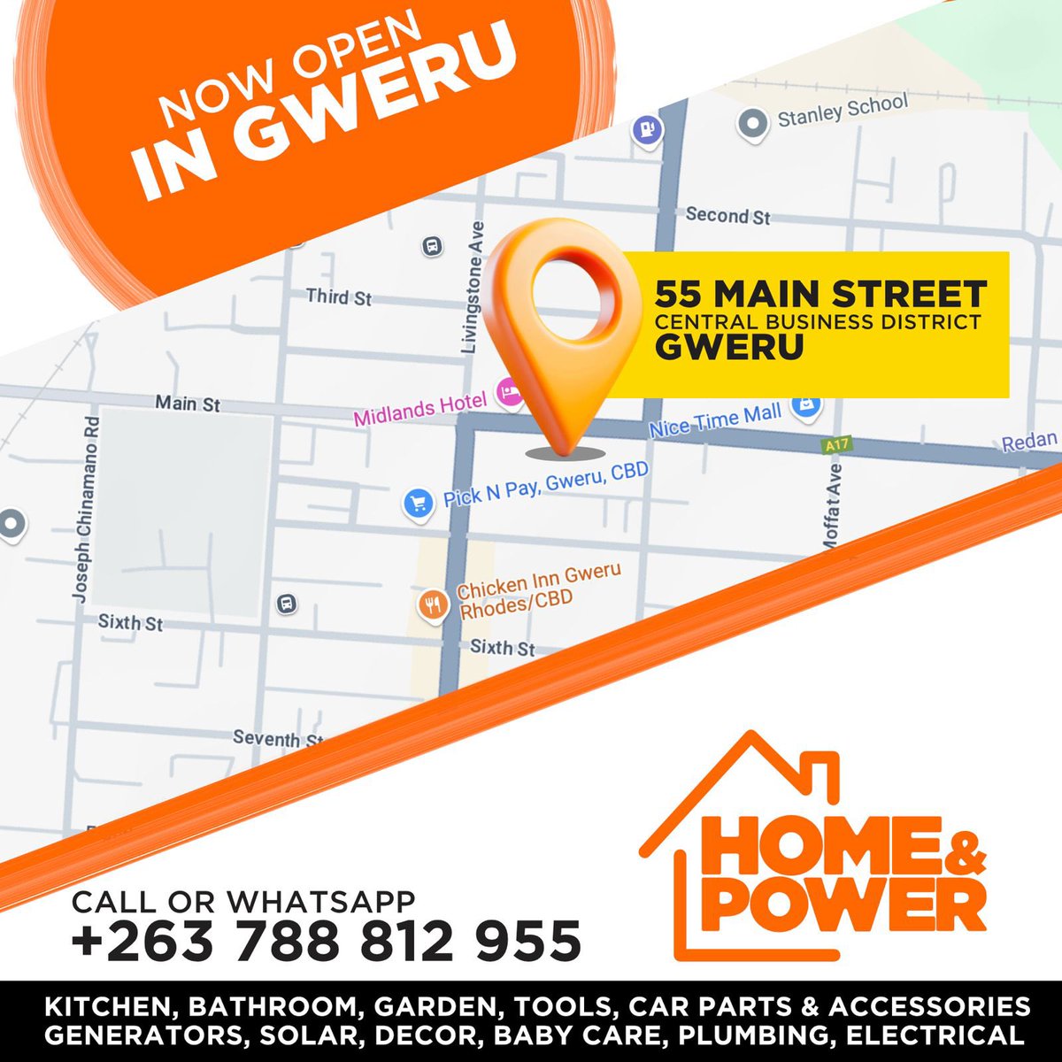 We close at 6pm. If you’re in Gweru come get some low low prices on all you Home needs.
