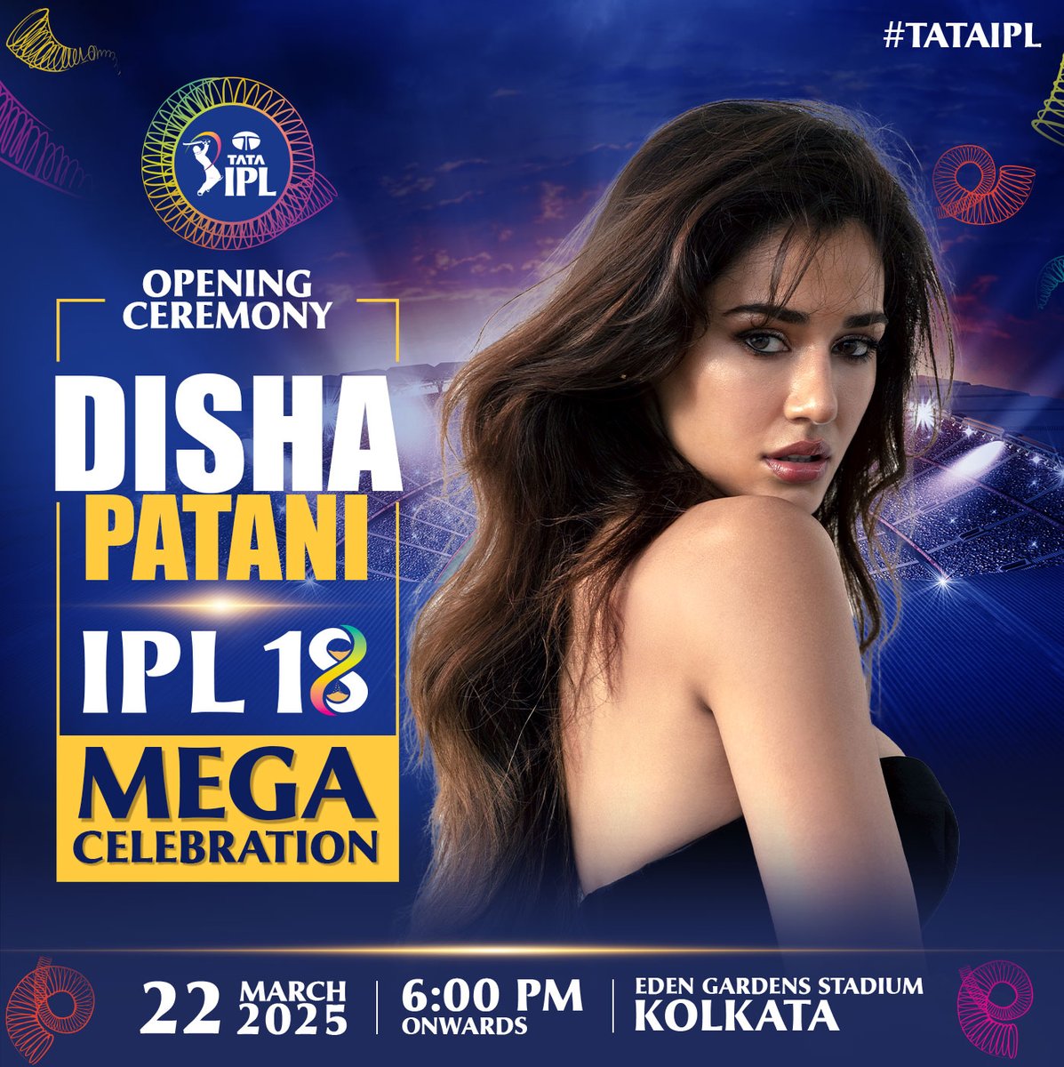 Fantasyevo21's tweet photo. Disha Patani, Karan Aujla &amp; Shreya Goshal will also perform in Opening Ceremony Of TATA IPL 2025 🏆

#Cricket #IPL2025 #TATAIPL https://t.co/DgcosaTrMW