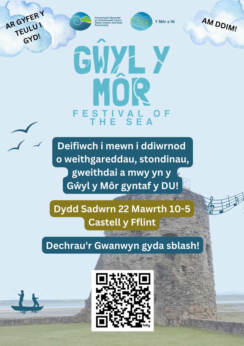 HYYM_mcsuk's tweet photo. Need weekend plans? Check out the Festival of the Sea at Flint Castle this Saturday the 22nd of March, hosted by Y Môr a Ni!
Angen cynlluniau penwythnos? Edrychwch ar Ŵyl y Môr yng Nghastell y Fflint dydd Sadwrn yma yr 22ain o Fawrth, dan ofal Y Môr a Ni! https://t.co/9JeRsG7hHs
