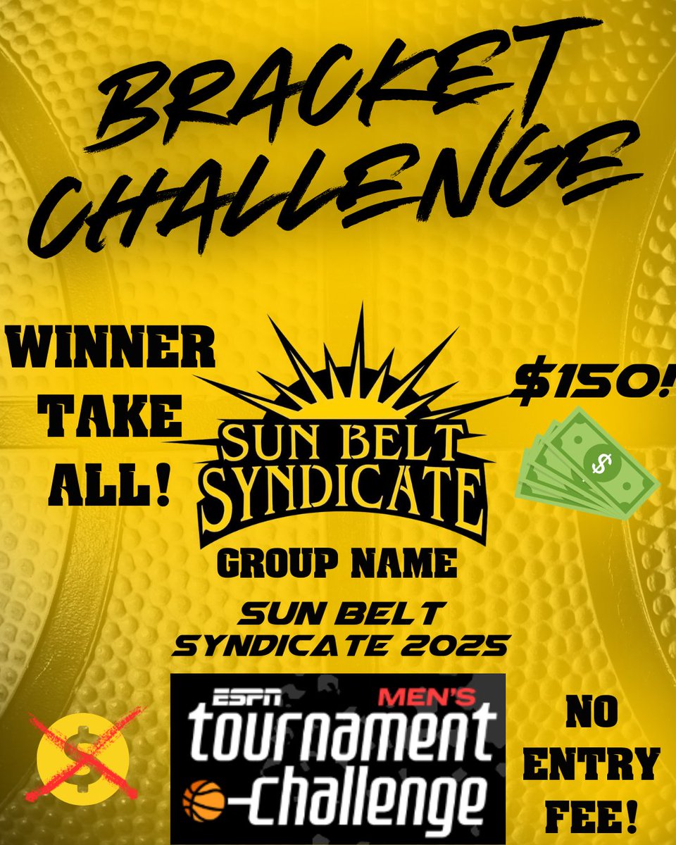 SunbeltSyndicat's tweet photo. Join the challenge, win $150!

It's really that simple! All we ask in return is to like/follow our account.

Who's the most knowledgeable Sun Belt basketball fan (or luckiest...)?!

https://t.co/W34Zfbkohy

#basketball #SunBelt #MarchMadness https://t.co/n0YoR5XCd6