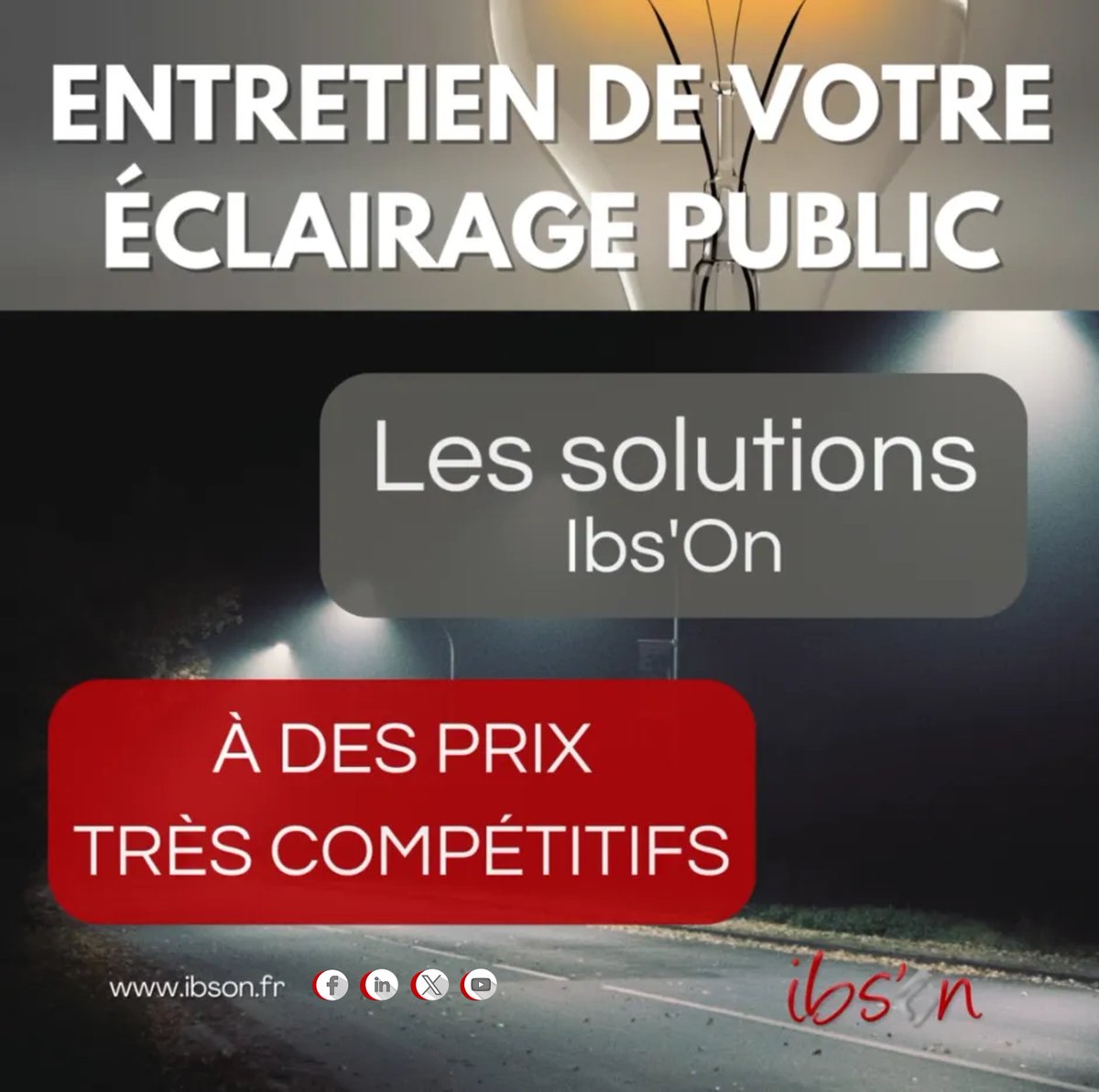 IbsonFrance's tweet photo. N’hésitez pas à nous demander une évaluation de l’entretien de votre éclairage public 💡

Nous sommes en mesure de vous proposer des solutions à des prix très compétitifs. 

Venez nous consulter pour une présentation des nouveaux candélabres solaires, bien moins énergivores 😉 https://t.co/MYjQe6ZAqv
