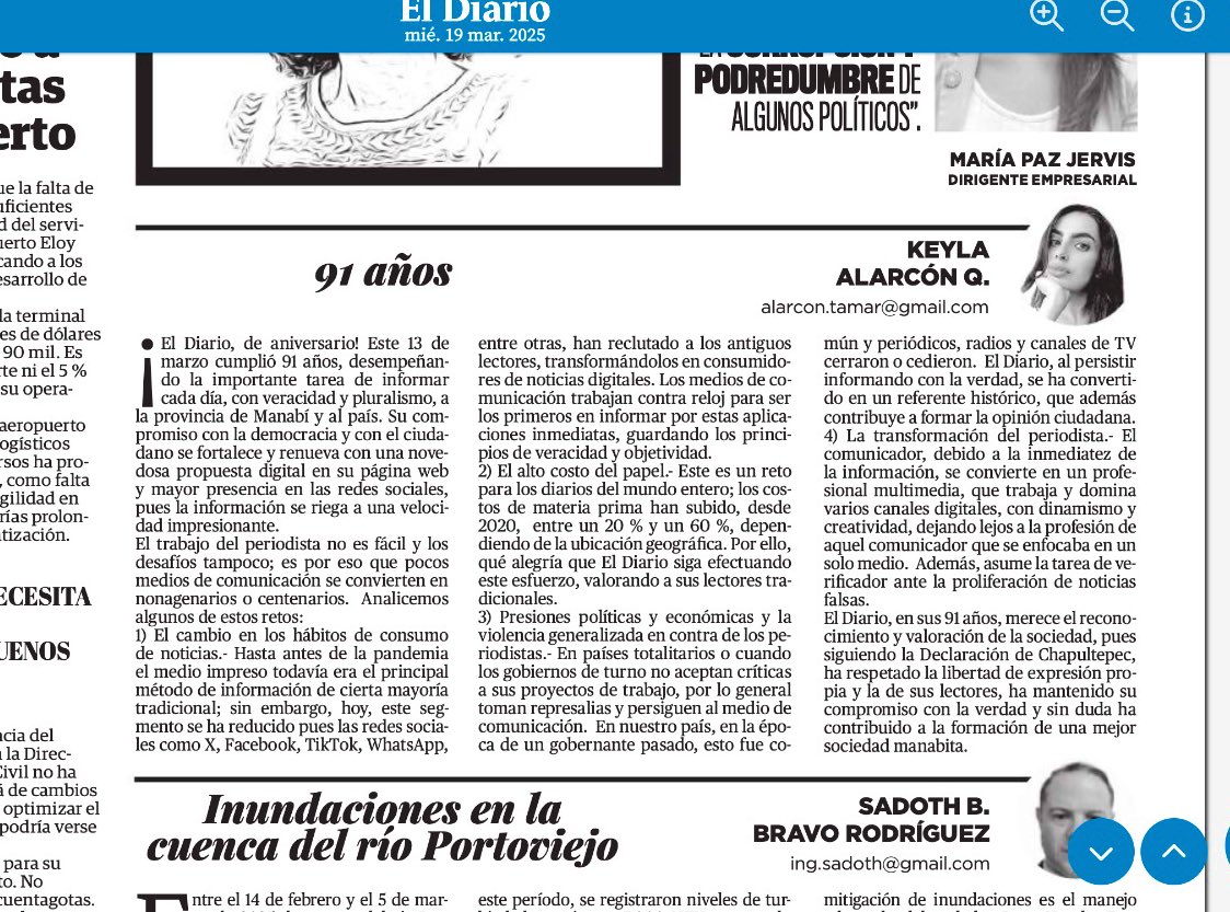 Felicidades <a href="/eldiarioec/">El Diario</a> en su aniversario 91 ❤️ y que cumplan muchos años más informando con veracidad, de manera oportuna y objetiva. 💫🤗💫🤗