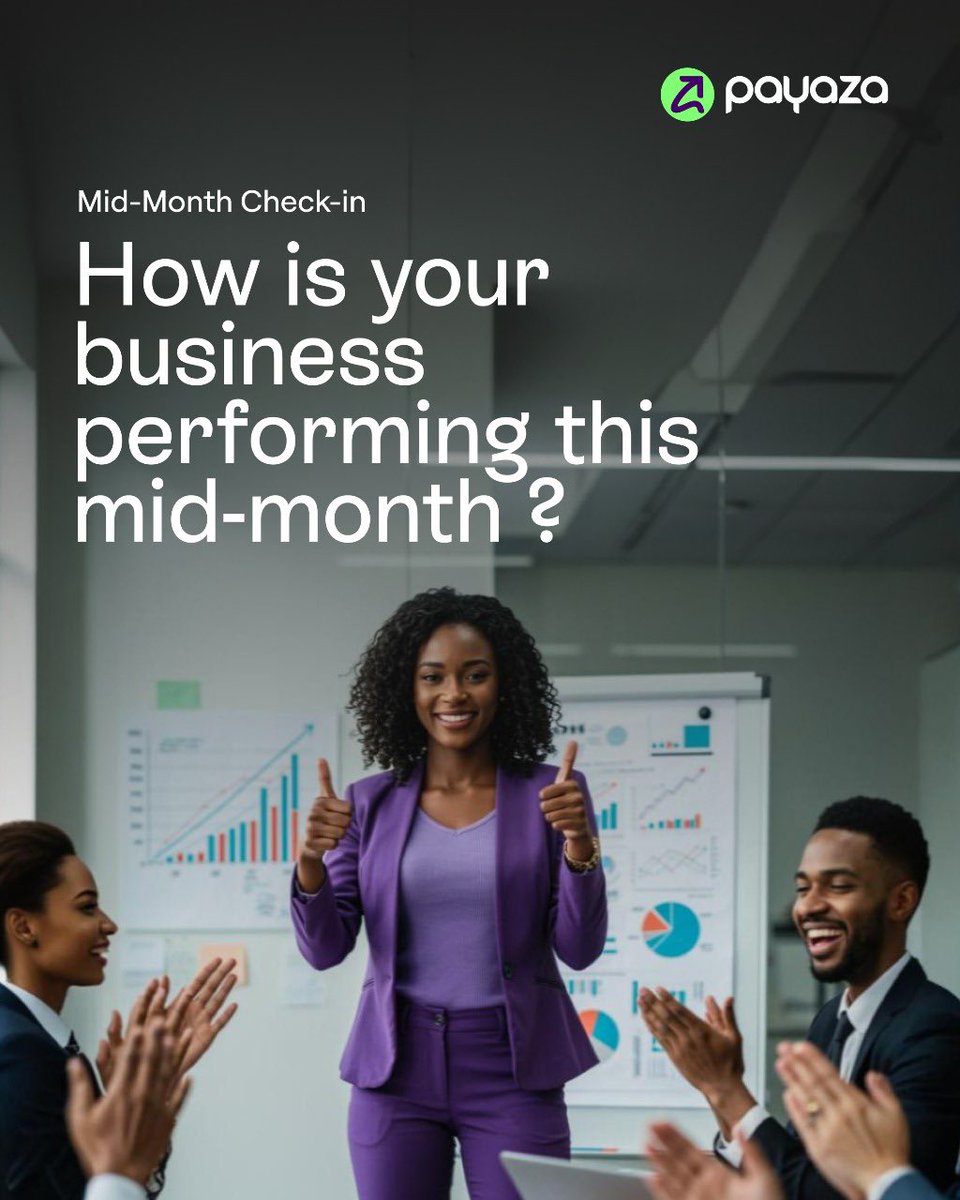 MypayazaKe's tweet image. Halfway there, keep pushing ! 

We are halfway through the month! How is your business performing so far ? Are you hitting your targets or do you need to adjust your strategy ? 

Take a moment to reflect, re-align and finish stong !

#Payaza #MidMonthCheck #StayOnTrack