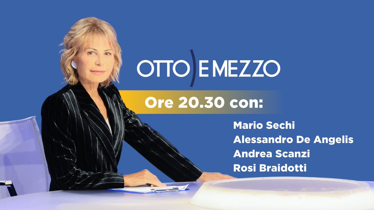 Questa sera alle 20:30 su La7, non perdete l'appuntamento con #OttoeMezzo.
#LilliGruber vi aspetta con i suoi ospiti.