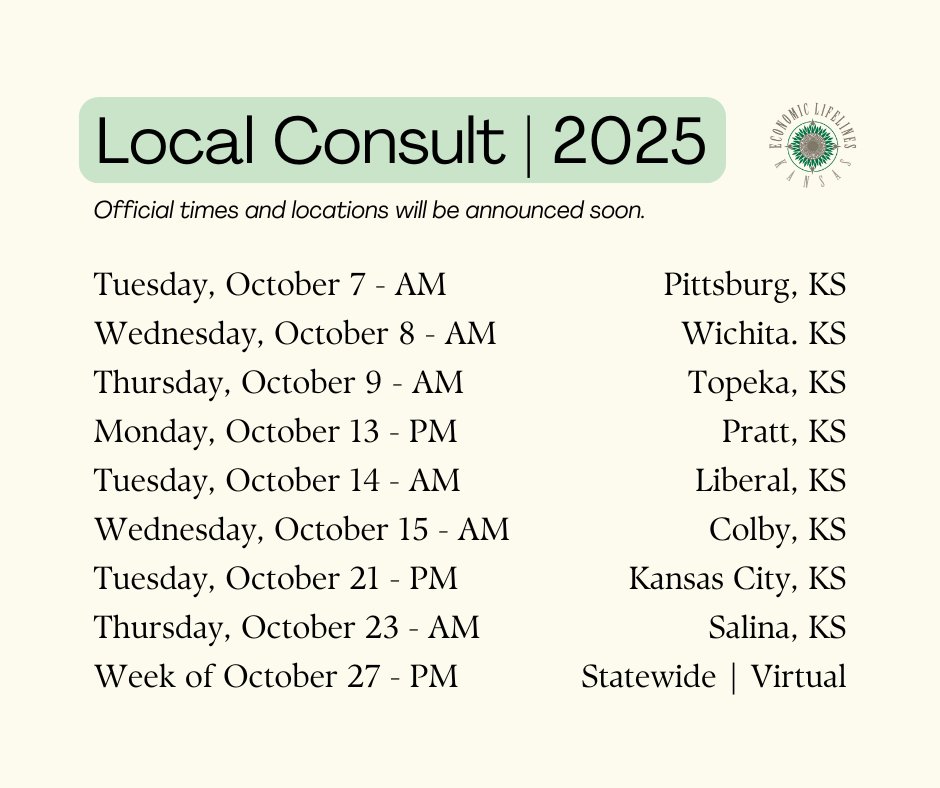 KDOT’s Local Consult is back!

Strong turnout at these events is critical in showing how important transportation is for our Kansas communities and businesses. Please take a look at the 2025 schedule— we hope to see you there!