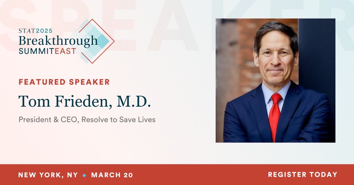 Dr. Tom Frieden (@drtomfrieden) on Twitter photo I'll be taking the stage at the #STATBreakthrough Summit East tomorrow to discuss the threats and challenges we face in public health. Looking forward to the conversation with <a href="/HelenBranswell/">Helen Branswell 🇨🇦</a> of <a href="/STATNews/">STAT</a> and Dr. Kathryn Edwards of <a href="/VUMedicine/">Vanderbilt School of Medicine</a>. statnews.com/stat-summit-ea… I'll be taking the stage at the #STATBreakthrough Summit East tomorrow to discuss the threats and challenges we face in public health. Looking forward to the conversation with <a href="/HelenBranswell/">Helen Branswell 🇨🇦</a> of <a href="/STATNews/">STAT</a> and Dr. Kathryn Edwards of <a href="/VUMedicine/">Vanderbilt School of Medicine</a>. statnews.com/stat-summit-ea…