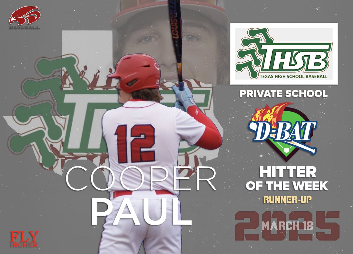 FWCD Baseball (@fwcd_baseball) on Twitter photo Congrats to our guy <a href="/Cooperpaul124/">Cooper Paul</a> for being named the <a href="/DBATSPORTS/">D-BAT Sports</a> Private School Hitter of the Week Runner-Up by <a href="/TxHS_Baseball/">THSB</a> Paul was 6-10 on the week, .600/.667/.800, 2-2B, 9 RBI, 5 R, BB. Congrats to our guy <a href="/Cooperpaul124/">Cooper Paul</a> for being named the <a href="/DBATSPORTS/">D-BAT Sports</a> Private School Hitter of the Week Runner-Up by <a href="/TxHS_Baseball/">THSB</a> Paul was 6-10 on the week, .600/.667/.800, 2-2B, 9 RBI, 5 R, BB.