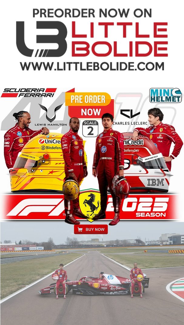 Les répliques à l’échelle 1/2 des casques de Charles Leclerc et Lewis Hamilton pour la saison 2025 sont disponibles en précommande sur Little Bolide !🇬🇧 🇲🇨

Un indispensable pour les passionnés de F1 et tifosi🤌

📅 Réservez le vôtre dès maintenant ➡️ littlebolide.com/product-catego…]