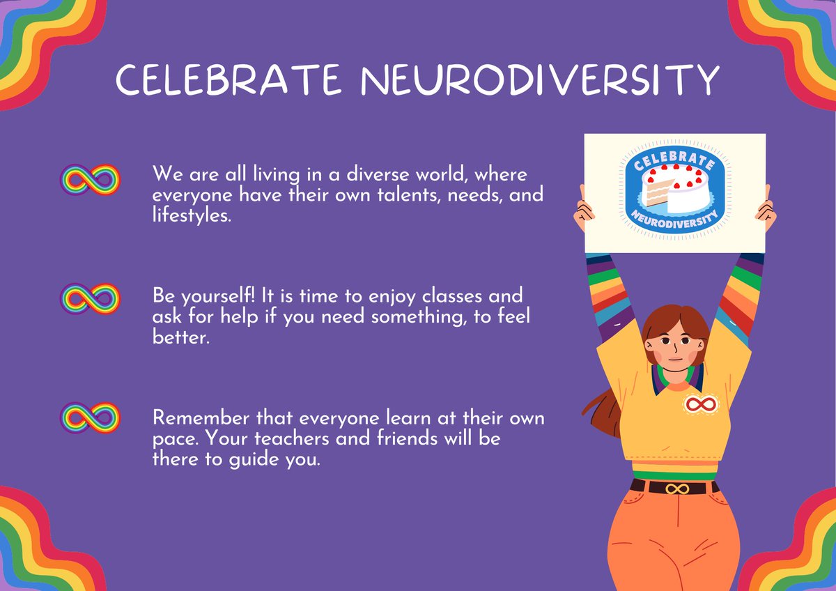 🌟 Celebrating Neurodiversity Week in our schools! 🌟

This week, we honour the unique strengths and perspectives of neurodiverse students. Let's create inclusive classrooms where every learner feels valued and supported.💡📚

#NeurodiversityWeek