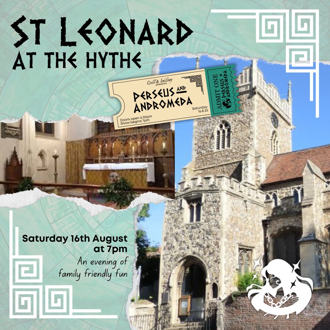 ⭐ Summer Tour Spotlight ⭐
The tenth stop on our tour of Perseus &amp; Andromeda is another brand new venue; St Leonard at the Hythe, Essex. 
🎭 Saturday 16th at 7pm
🎟️ ticketsource.co.uk/quill-inkling
🔔 Book before midnight on 31st March and use code EARLY10 to pay £10 for any ticket