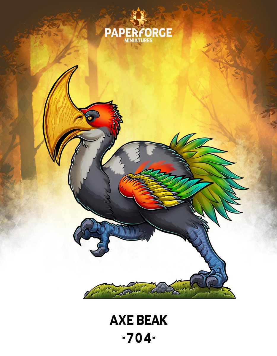 The Axe Beak is out! You can get the  Paper mini and #VTT Tokens plus some extra Patreon loot here:
patreon.com/posts/704-axe-…
#TTRPG  #RPG #DND #dnd5e