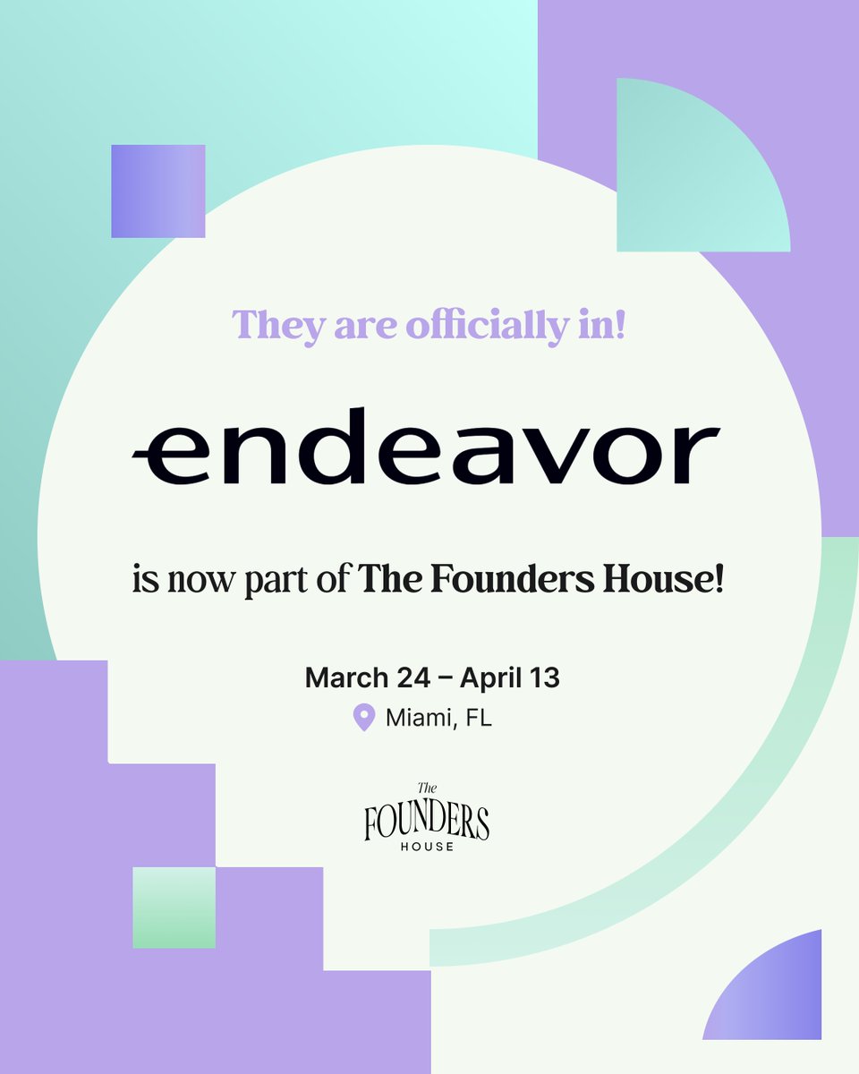 EndeavorMIA's tweet image. 🔥Join us on Monday, March 24, for an exclusive Welcome Cocktail for the Kickoff Miami’s Tech Month!
Hosted by Endeavor Miami &amp;amp; The Founders House @joinlazo!
📍 Miami, Florida
🗓 March 24 | 7:00 PM - 9:30 PM
🔗 Register: lu.ma/wyog3h25
#MiamiTechMonth #EndeavorMiami