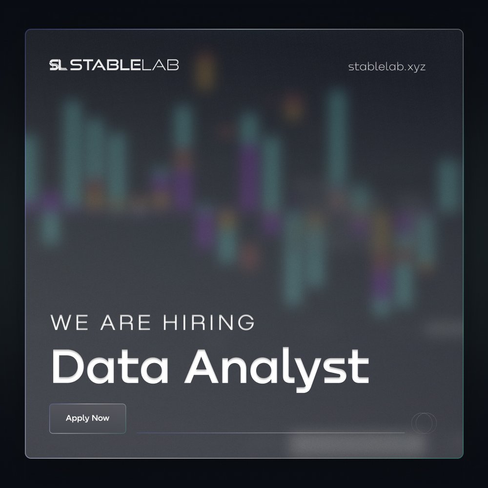 StableLab is hiring!  📣

We're seeking a talented Data Analyst to join our team and help us expand <a href="/Forseapp/">Forse 📟</a>, a data intelligence platform empowering DAOs.

Slide into our DMs or reach out to our CTO <a href="/Totenfluch/">Christian</a>

JD in the next tweet