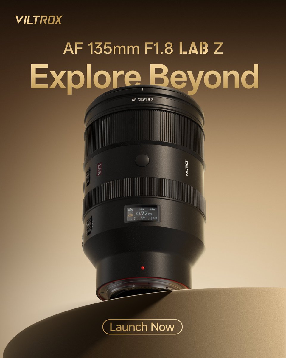 🚨 #Novedad 📸 Viltrox AF 135mm f/1.8 LAB Z: fijo full-frame con AF ultra rápido y bokeh de ensueño 🔥

✨Motor HyperVCM
✨MFD 0,72m | Aumento 0,25x
✨14 elementos (4 ED, 2 HRl)
✨Anillo multifunción + pantalla
✨Sellado contra polvo y salpicaduras
📏 93x145,7 mm | Filtro 82 mm