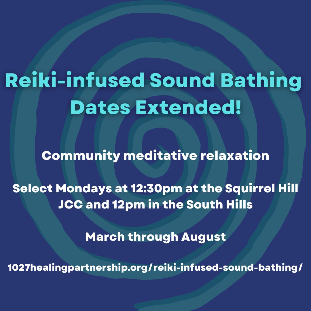 Next sessions on March 24th in Squirrel Hill and April 7th in the South Hills! Free registration is at 1027healingpartnership.org