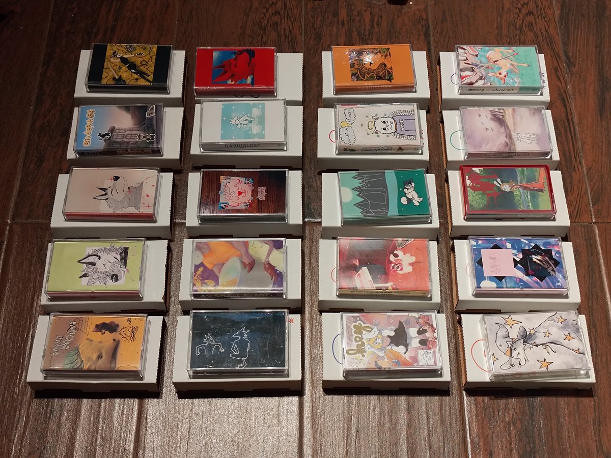 I was cleaning up my room and found all the boxes from every order from <a href="/trickyStoop/">trickyStoop ✨</a> I've ever received, so I decided to take a pic and show off my furry tape collection!