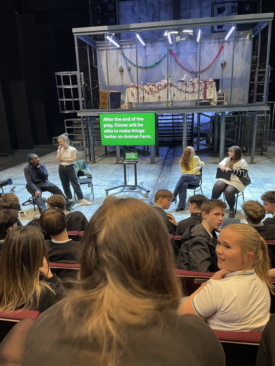 EnglishUws's tweet photo. Year 11 students enjoyed a powerful production of Animal Farm today at the Leeds Playhouse, before a Q and A session with the director and actors. https://t.co/fY4SWZOHRw