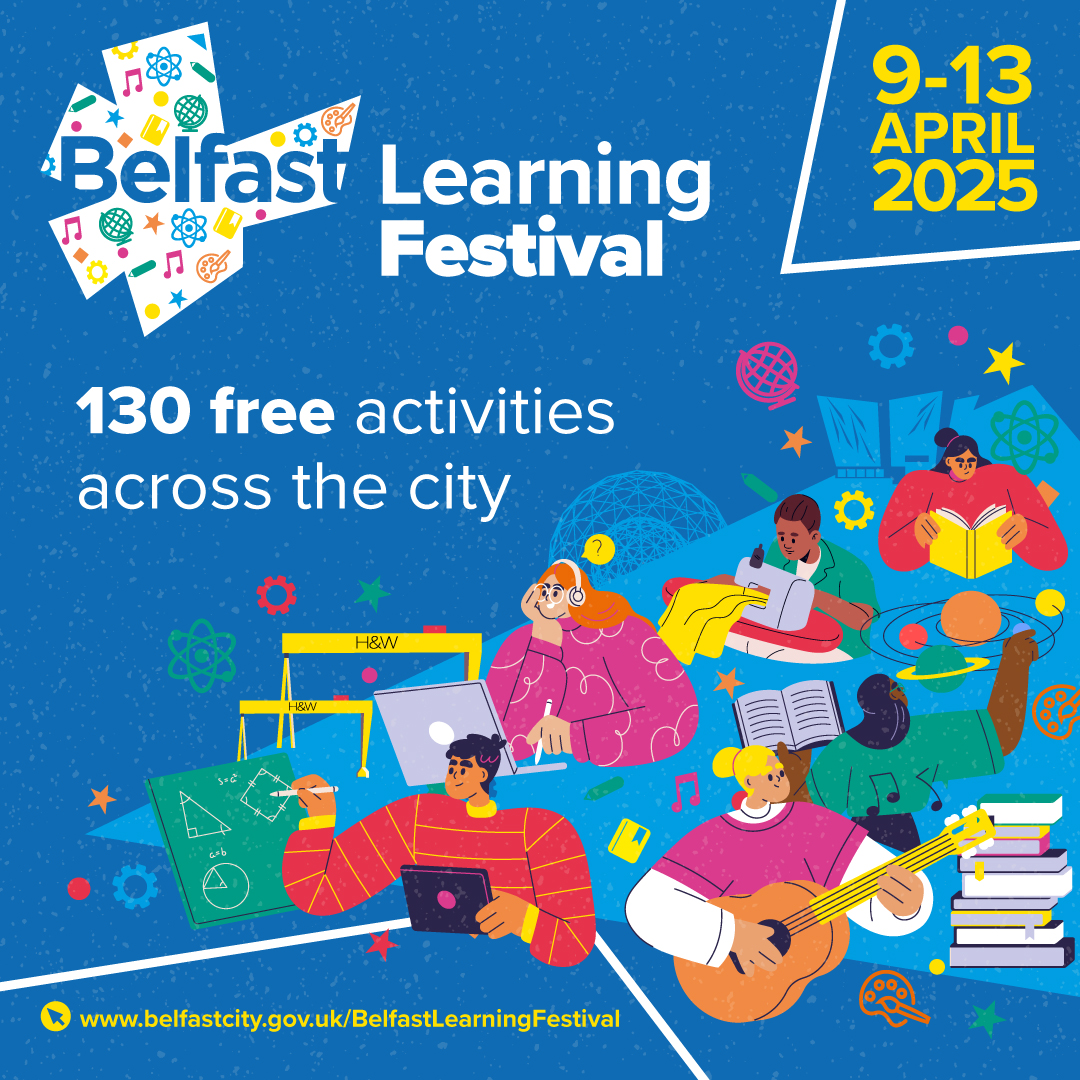 The 2025 #BelfastLearningFestival Programme is LIVE!

From workshops, talks and creative experiences, there's something for everyone - no matter your age or stage of learning.

Create connections and learn something new by visiting belfastcity.gov.uk/.../Belfast-Le…