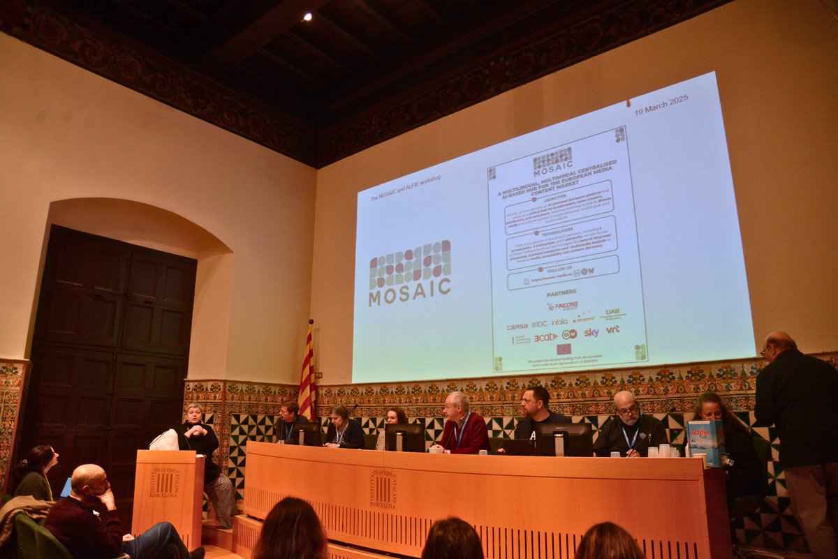 TransmediaCat's tweet photo. The @MOSAIC_EU_ project workshop on #AI and #AudioDescription sparked insightful debates!

🤖 Experts explored the risks and opportunities, offering valuable perspectives on AI's role in enhancing accessibility. Stay tuned for more updates!

#ARSAD2025 https://t.co/9M9scJDN8f