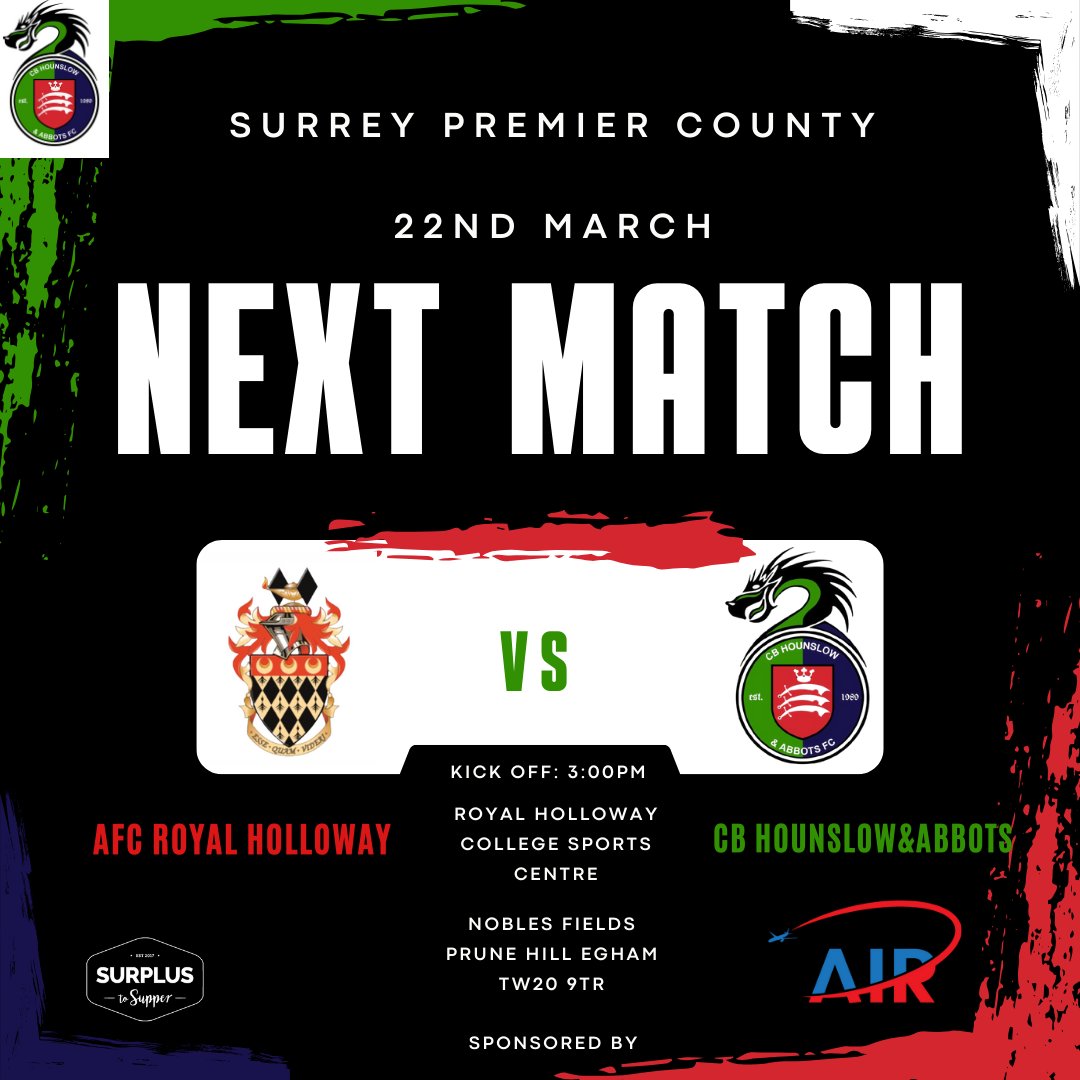 CBHounslowUTD's tweet image. NEW MATCH, SAME GOAL!  LETS GIVE IT ALL WE GOT! ⚽🔥#GameDayApproaching #TeamWork #ReadyForTheChallenge #UpTheDragons #Surrey