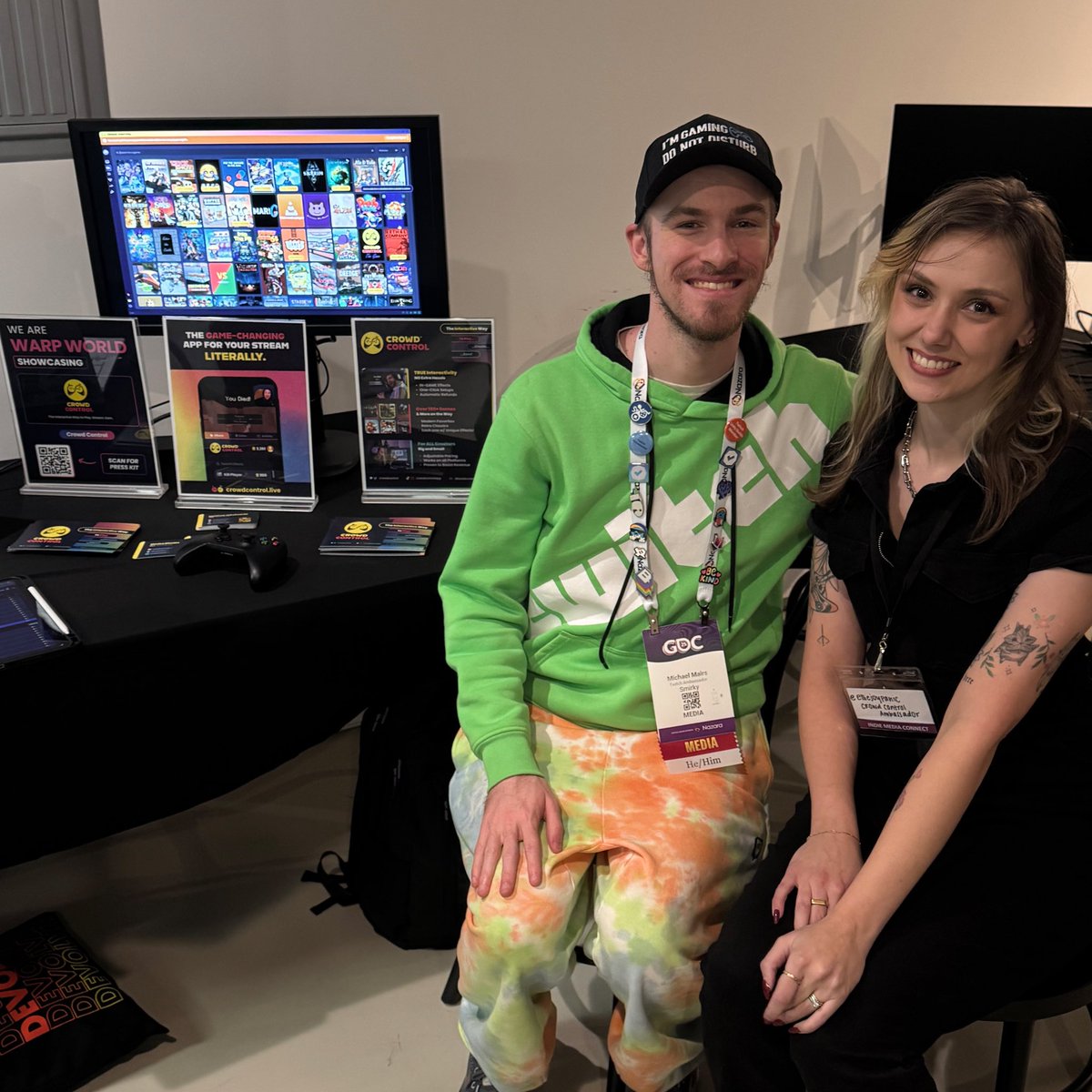 No one tells the story of <a href="/CrowdControl/">Crowd Control 2.0</a> better than our creators.💛

We loved having Ambassador <a href="/elliejoypanic/">El</a> and Partner <a href="/_Smirky/">Smirky @ PAX Unplugged</a> to help us spread the Crowd Control word to indie developers!

#GDC2025