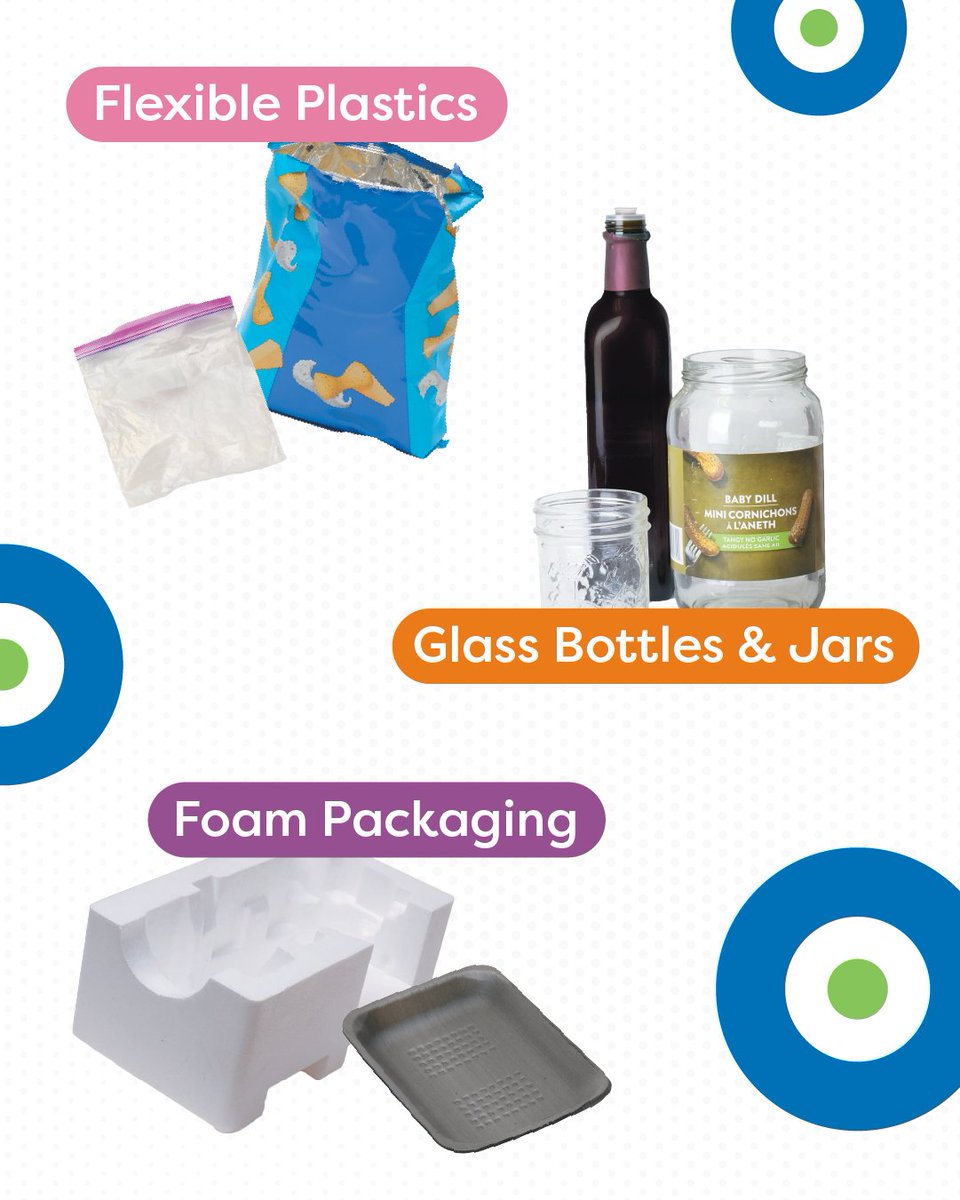 ❓Did you know❓
🌎 Our program accepts flexible plastics, glass bottles and jars, and foam packaging for recycling at SARCAN depots!
♻️ Use this handy dandy image as a reference for common materials that can be recycled.

For the full material list, visit SKRecycles.ca/material